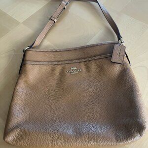 Vintage COACH Hudson Pocket Zip Tan Pebbled Leather Crossbody Bag
